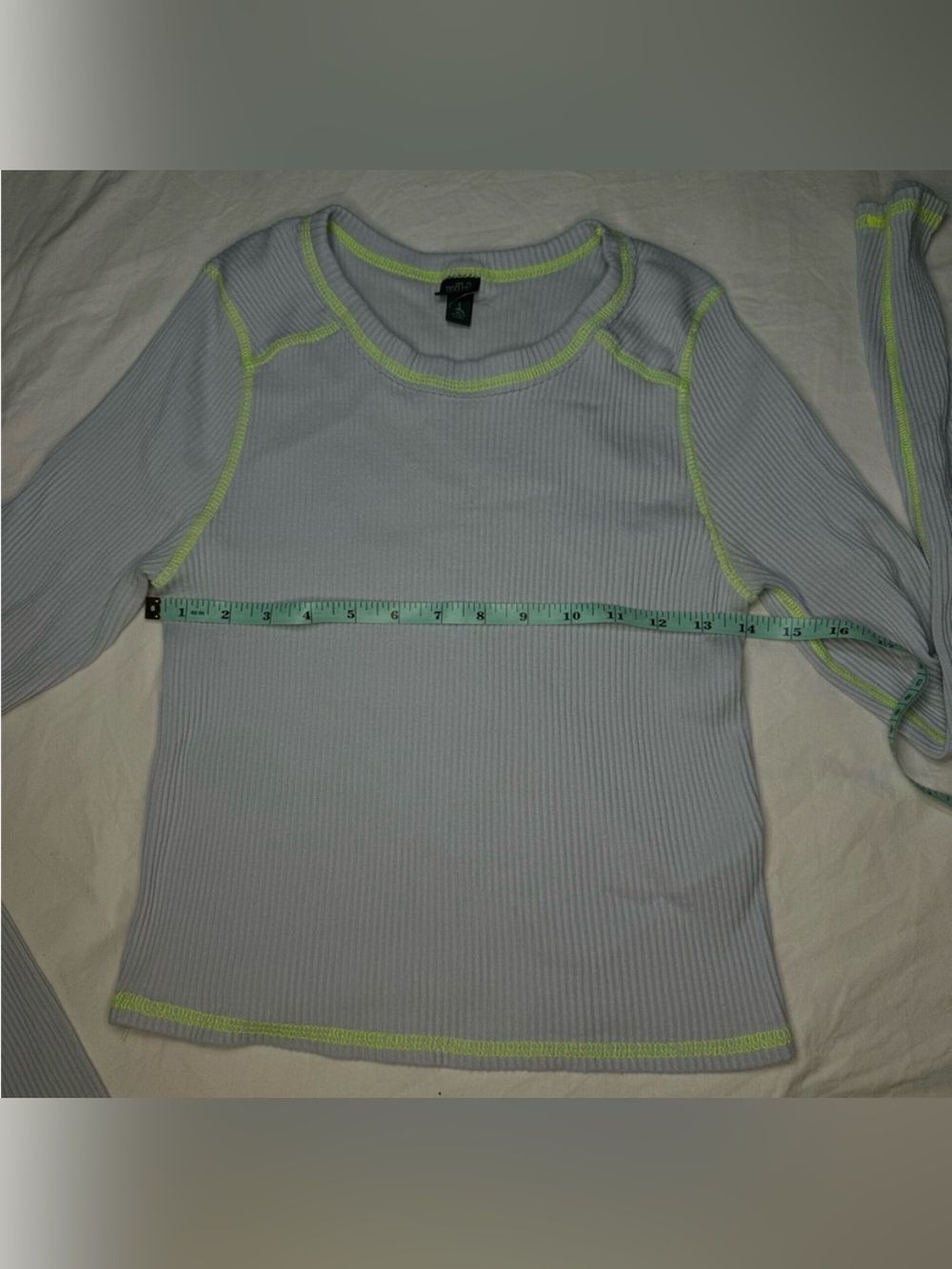 WILD FABLE Shirt Blue with Neon Green Stitching Long Sleeve / XL / Stitch Ribbed - Picture 5 of 7